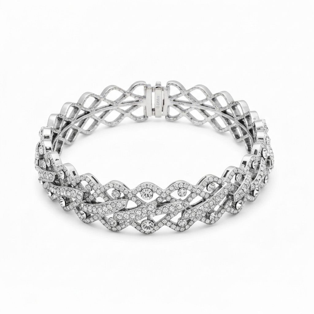 Ezüst Karkötő Kristályokkal